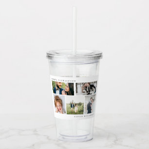 Simple Modern Five Photo Grid Acrylic Tumbler