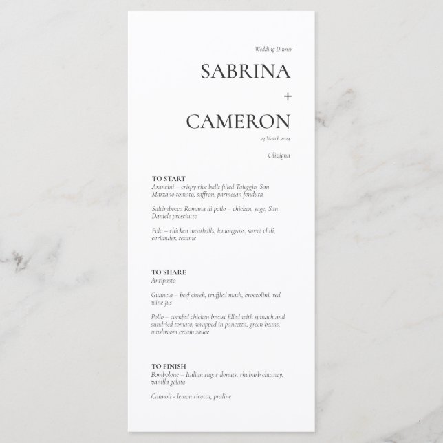 Simple Modern Flat Menu Card (Front)