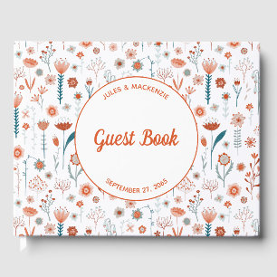 Simple Modern Floral Guest Book