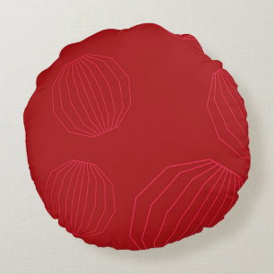 Simple, modern, flowing Christmas ornaments Round Pillow