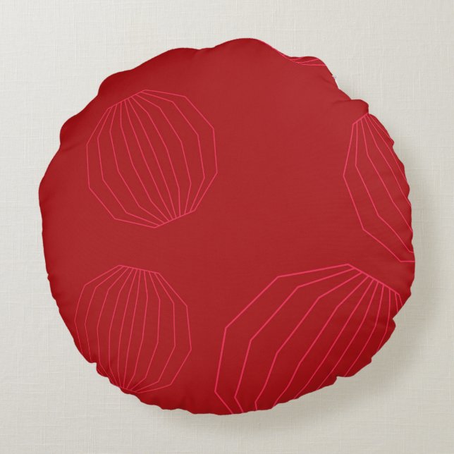Simple, modern, flowing Christmas ornaments Round Pillow (Back)