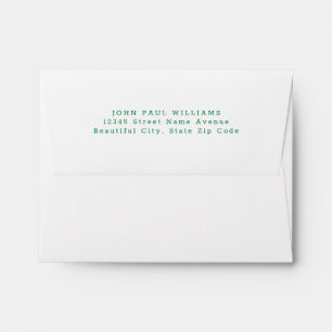 Simple Modern Forest Green Nom d'adresse Enveloppe