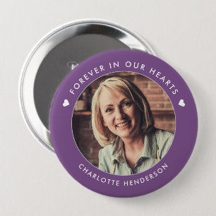 Simple Modern Forever In Our Hearts Photo Button