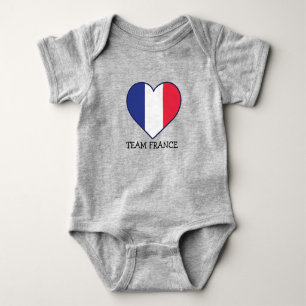Simple Modern FRANCE Fan Cheer Flag team name Baby Bodysuit