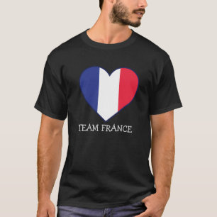 Simple Modern FRANCE Fan Cheer Flag team name   T-Shirt
