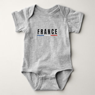 Simple Modern France French Red Letter Souvenir Baby Bodysuit