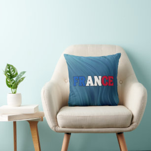Simple Modern  France National Flag Apparel Throw Pillow
