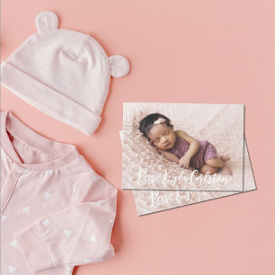 Simple Modern Full Photo Birth Announcement