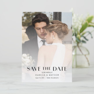 Simple Modern Full Photo Wedding Save The Date