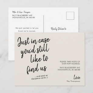 Simple Modern Funny Cream Moving Announcement Postcard