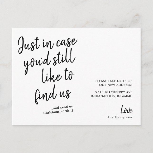 Simple Modern Funny Moving Announcement Postcard (Front)