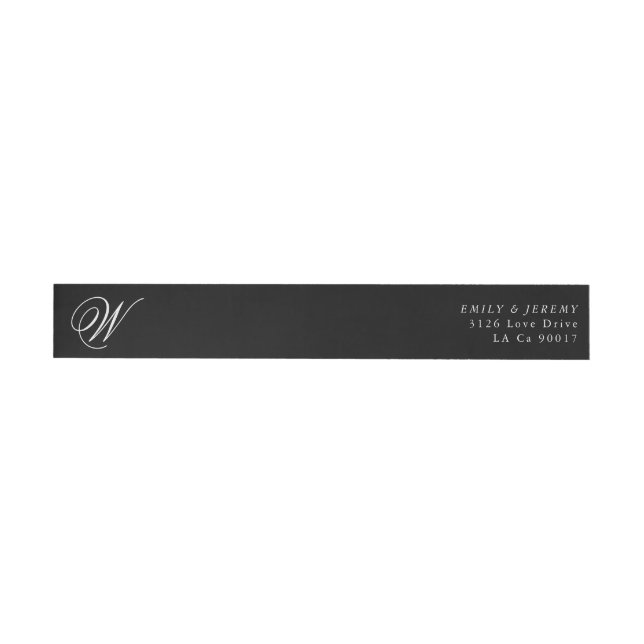 Simple Modern Geometric Gold Diamond Monogram Wrap Around Label (Individual)