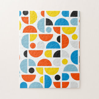 Simple Modern Geometric Mosaic Art Jigsaw Puzzle