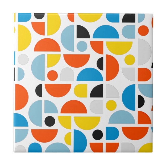 Simple Modern Geometric Mosaic Art Tile (Front)