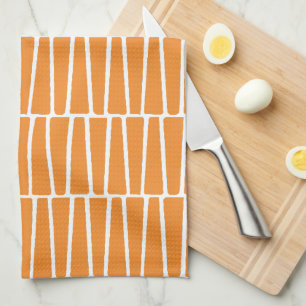 Simple Modern Geometric Orange Pattern Kitchen Towel