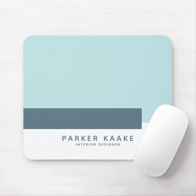 Simple Modern Geometric pastel Blue Mouse Pad (With Mouse)