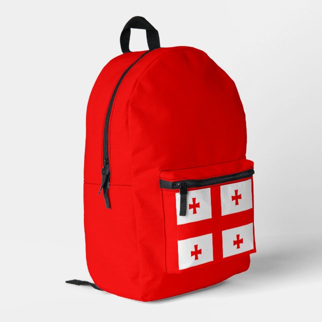 Simple Modern Georgia Flag National Souvenir Printed Backpack (Back Corner Left)