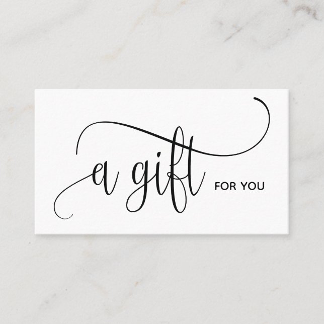 Simple & Modern Gift Certificate Gift Card (Front)