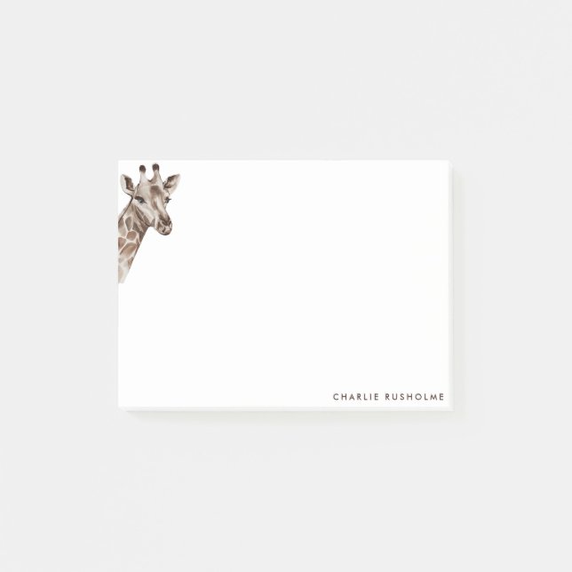 Simple Modern Giraffe Personalized  Post-it Notes (Front)