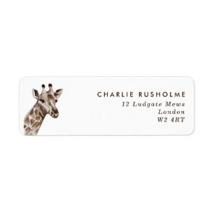Simple Modern Giraffe Personalized Return Address