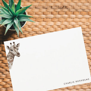 Simple Modern Giraffe Personalized Stationery Card