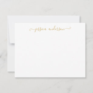 Simple Modern Girly Classic Elegant Gold Script Card