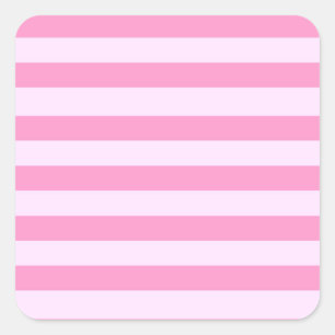 Simple Modern Girly Pink Stripe Pattern Square Sticker