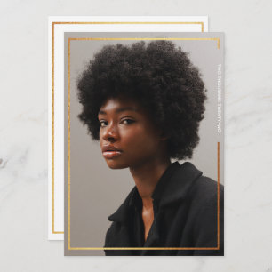 Simple Modern Gold Border Graduation Invitation