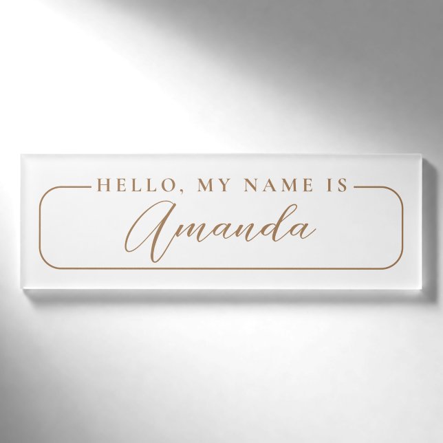 Simple Modern gold elegant Wedding Blank  Name Tag (Front)