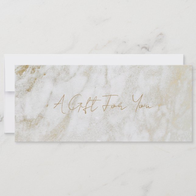 Simple Modern Gold Marble Elegant Gift Certificate (Front)