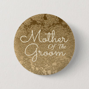 Simple Modern Gold Mother Of The Groom 2 Inch Round Button