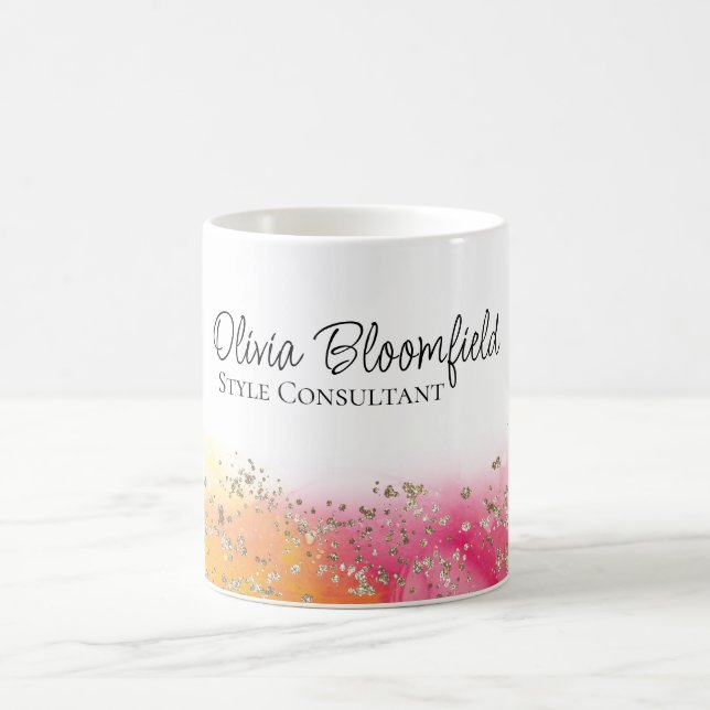 Simple Modern Gold Pink Business Coffee Mug (Center)