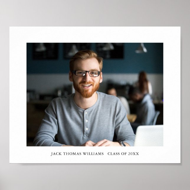 Simple Modern Graduate Photo and Name  Poster (Front)