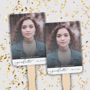 Simple Modern Graduate Script Photo Party  Hand Fan
