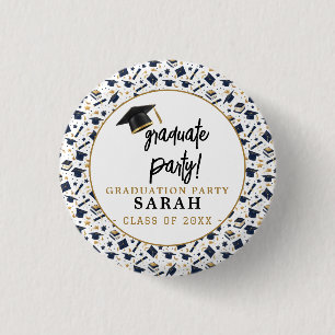 Simple Modern Graduation Party  1 Inch Round Button