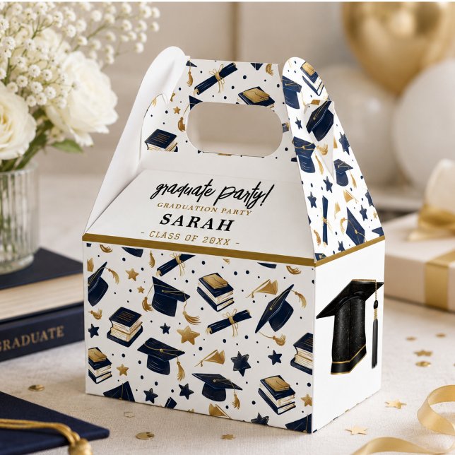 Simple Modern Graduation Party  Favor Box (Simple Modern Graduation Party Favor Boxes)