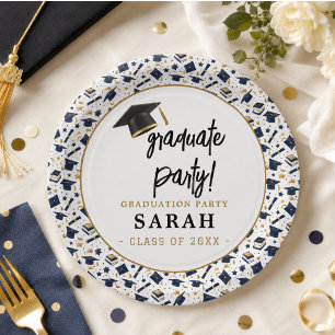 Simple Modern Graduation Party  Paper Plate