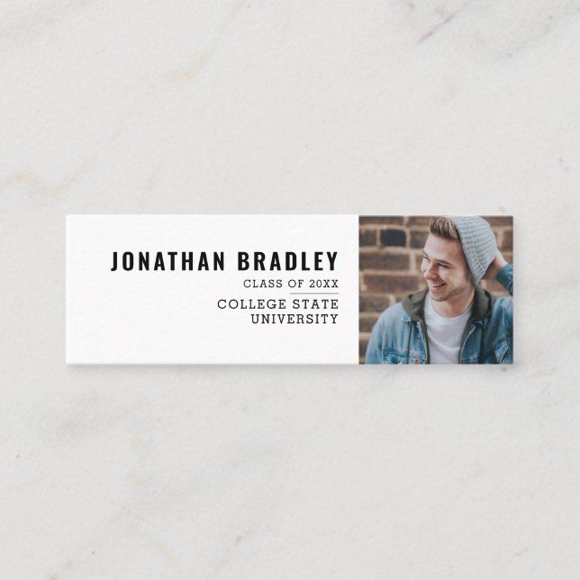 Simple Modern Graduation Photo Calling Card (Front)