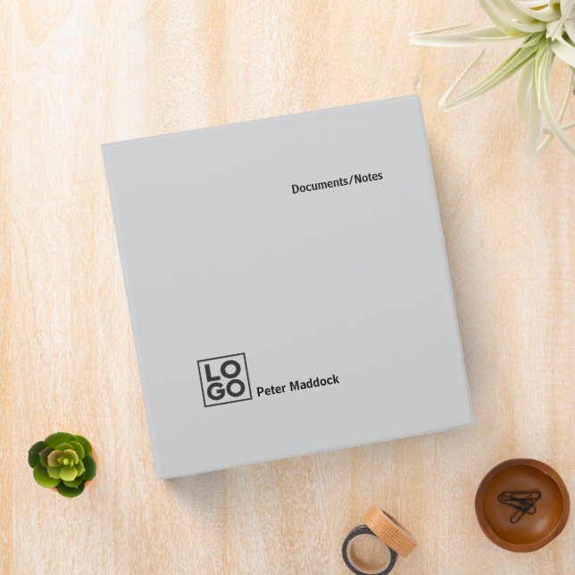 Simple Modern GrayBinder with Logo Binder (In Situ)