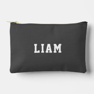 Simple Modern Grey Personalized Accessory Pouch