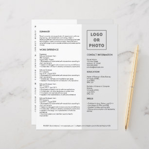 Simple Modern Grey White Grad Resume CV Template 