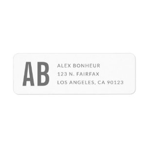 Simple Modern Grey & White Return Address