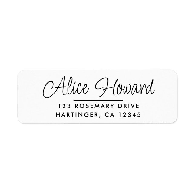 Simple Modern Hand Sketched Script Return Address (Front)