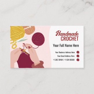 Simple Modern Handmade Crocheting Business Card