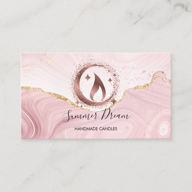 Simple Modern Handmade Honey Candle  Business Card (Front)