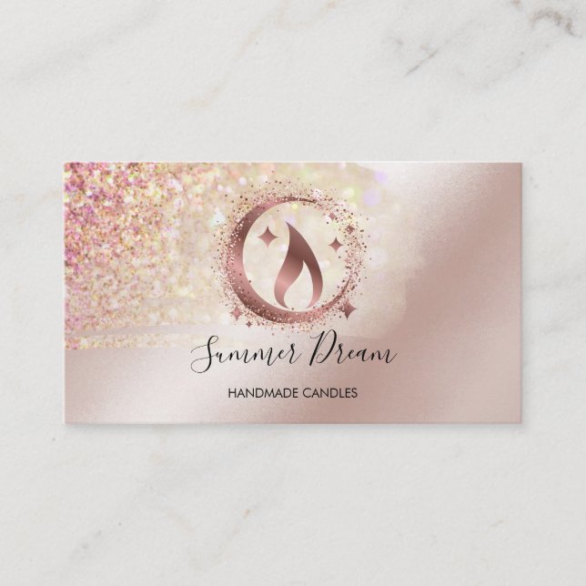 Simple Modern Handmade Honey Candle  Business Card (Front)