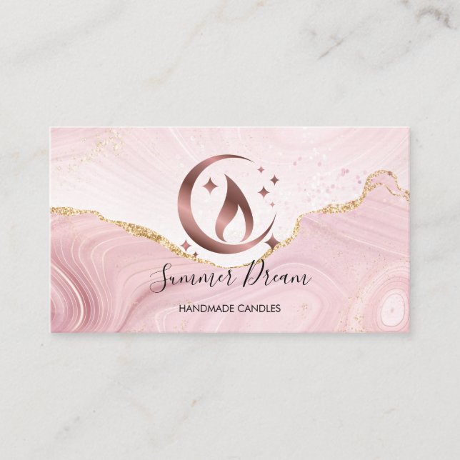 Simple Modern Handmade Honey Candle  Business Card (Front)