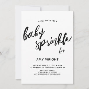Simple, Modern Handwriting Baby Sprinkle Invitation