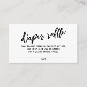 Simple Modern Handwriting Diaper Raffle Ticket Enclosure Card