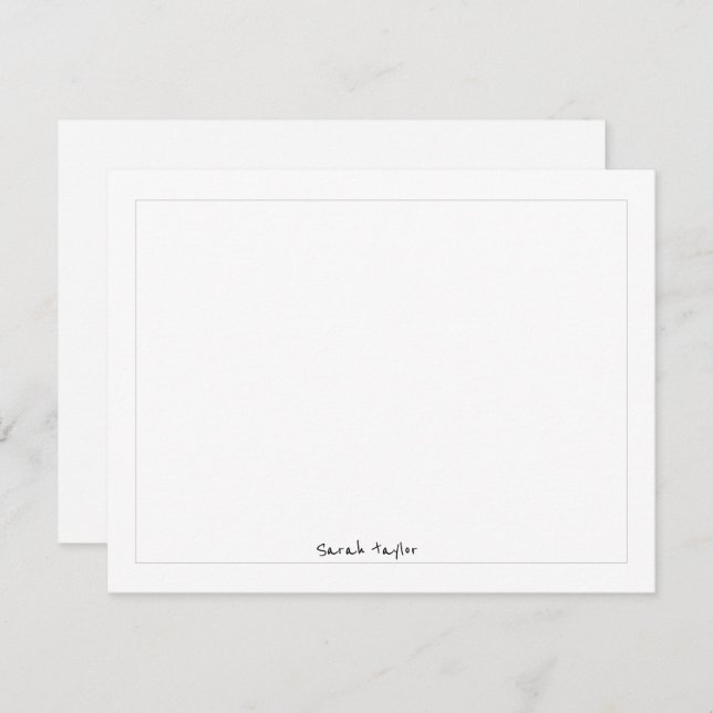 Simple Modern Handwriting Personalized Stationery  Card (Front/Back)